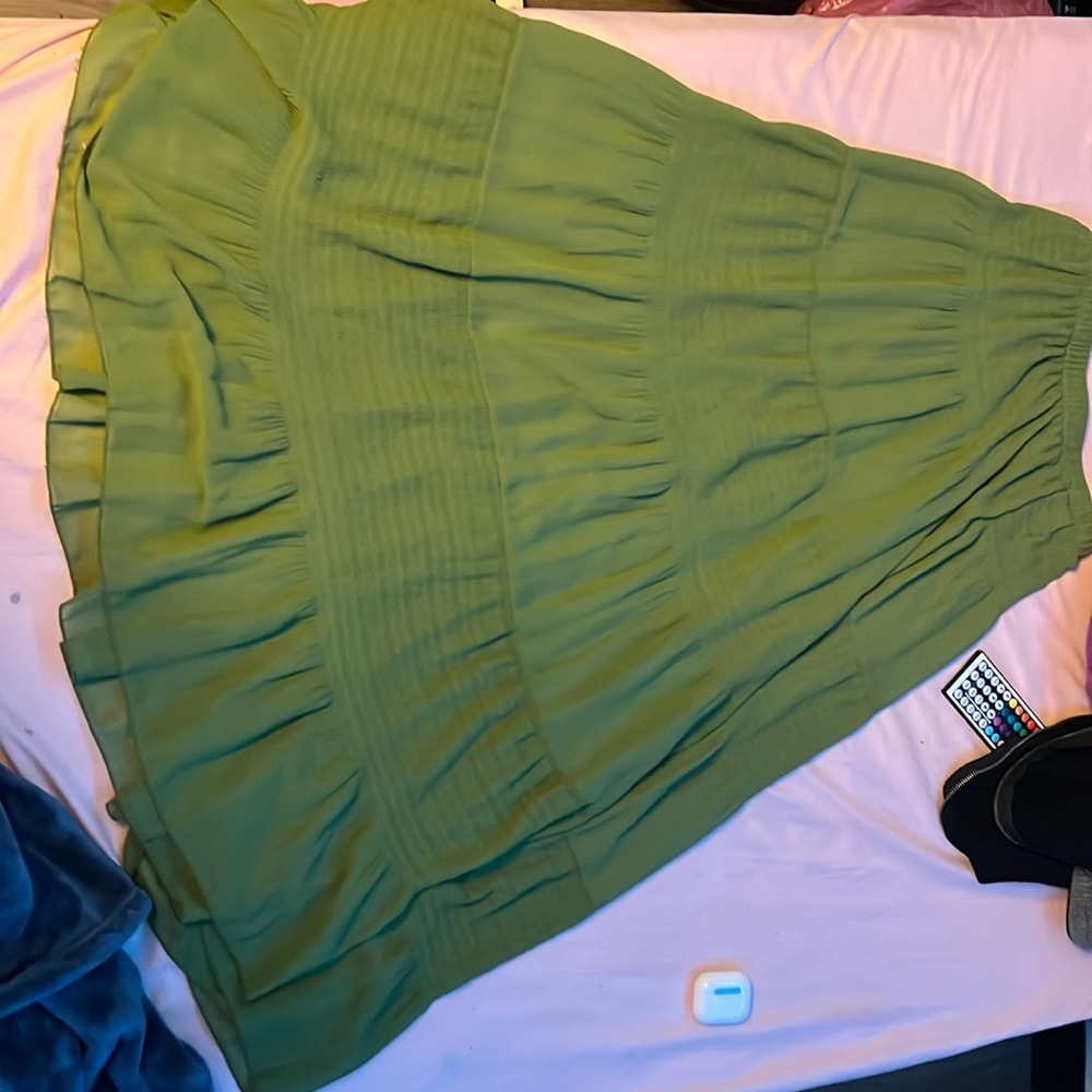 long green a-line breathable skirt for women